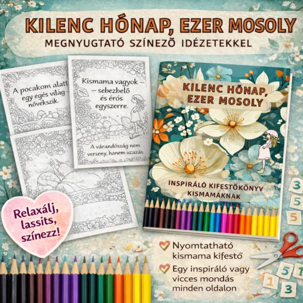 Pocakos pillanatok – Vidám és inspiráló színező kismamáknak