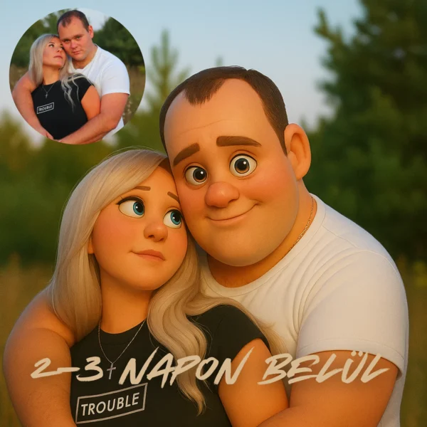 Személyre szabott cartoon portré – digitális formátumban