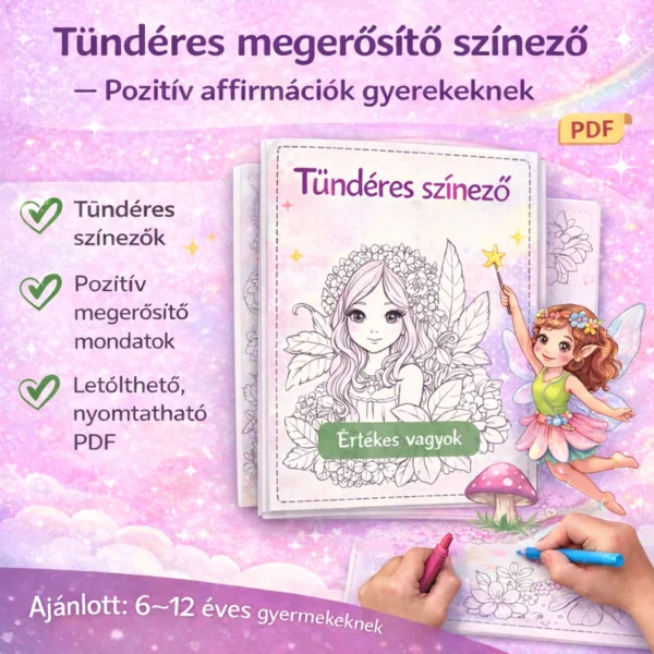 Tündérek világa színező – Pozitív affirmációk gyerekeknek